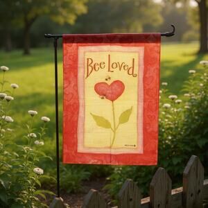 Toland Home Garden‎ Bee Loved Valentine Flag 28x40 Double Sided Decor